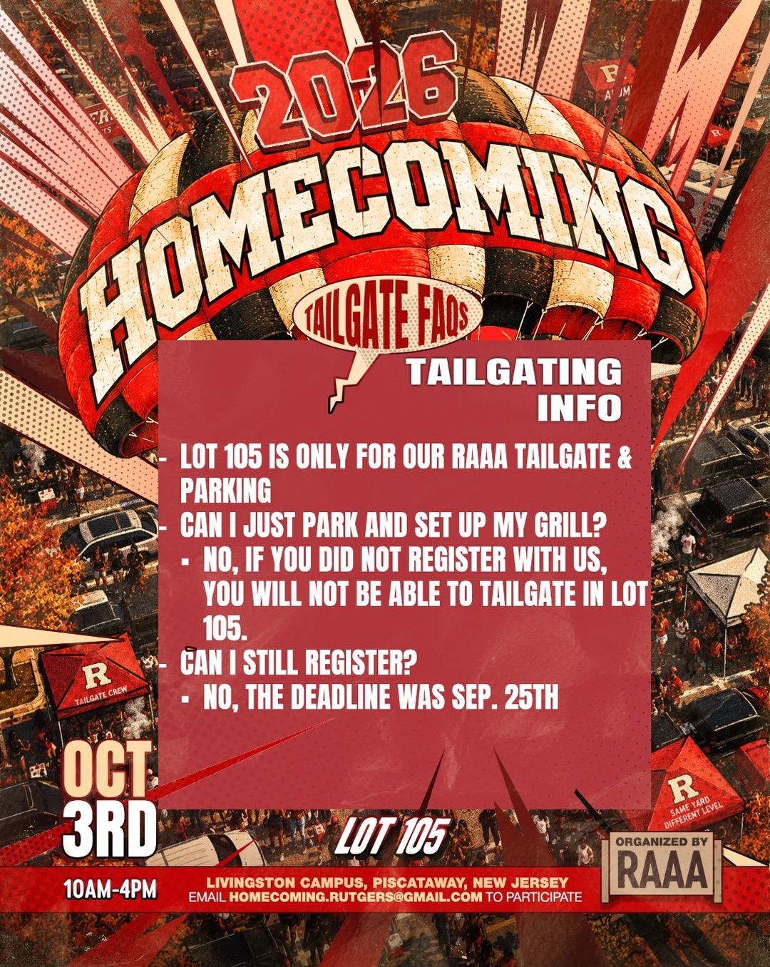 2026 Homecoming Tailgate FAQs