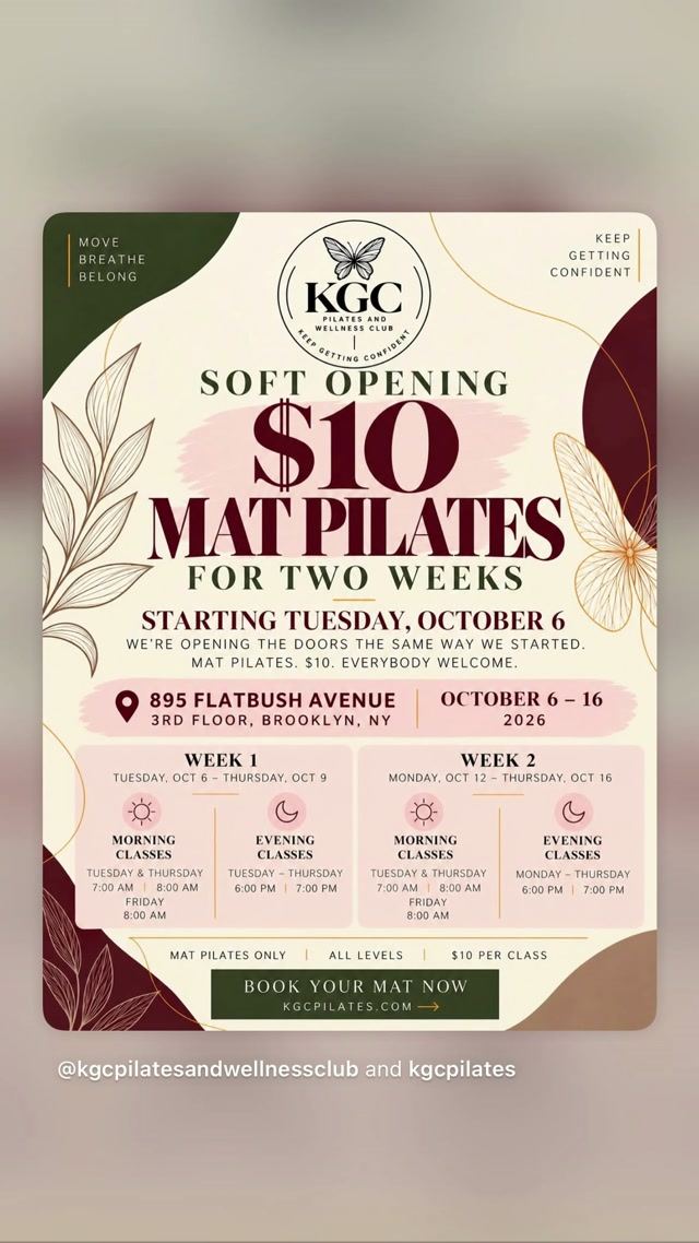 Soft Opening $10 Mat Pilates