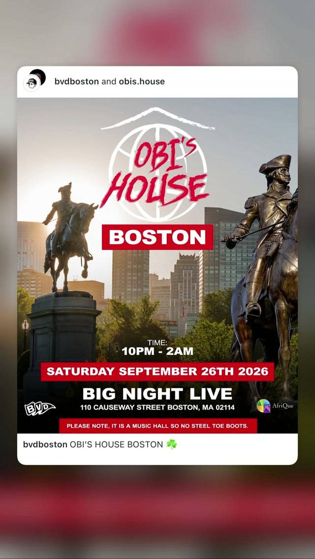 OBI'S HOUSE BOSTON, Sat, Sep 26, Big Night Live, West End