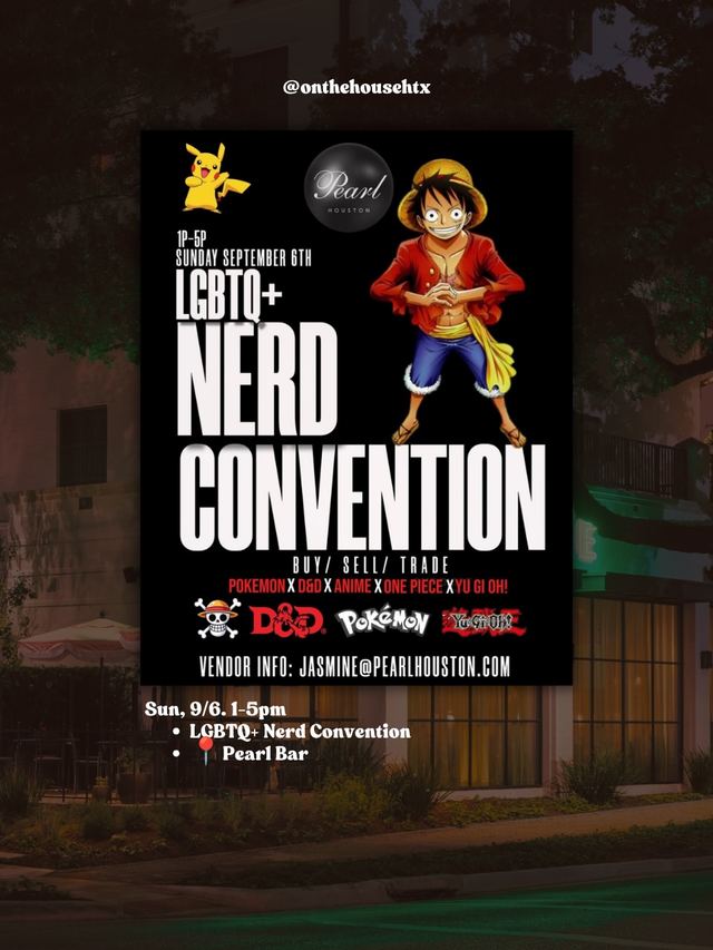 LGBTQ+ Nerd Convention, Sun, Sep 6, Pearl Bar, Washington Avenue Coalition / Memorial Park