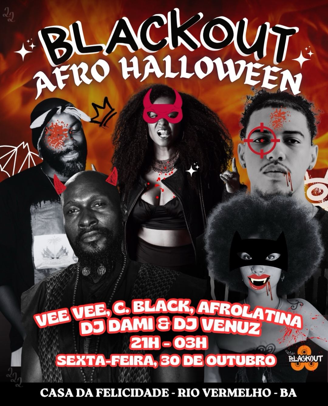 Blackout Afro Halloween