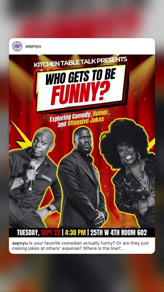 Who Gets To Be Funny?, Tue, Sep 22, 25th W 4th Room G02