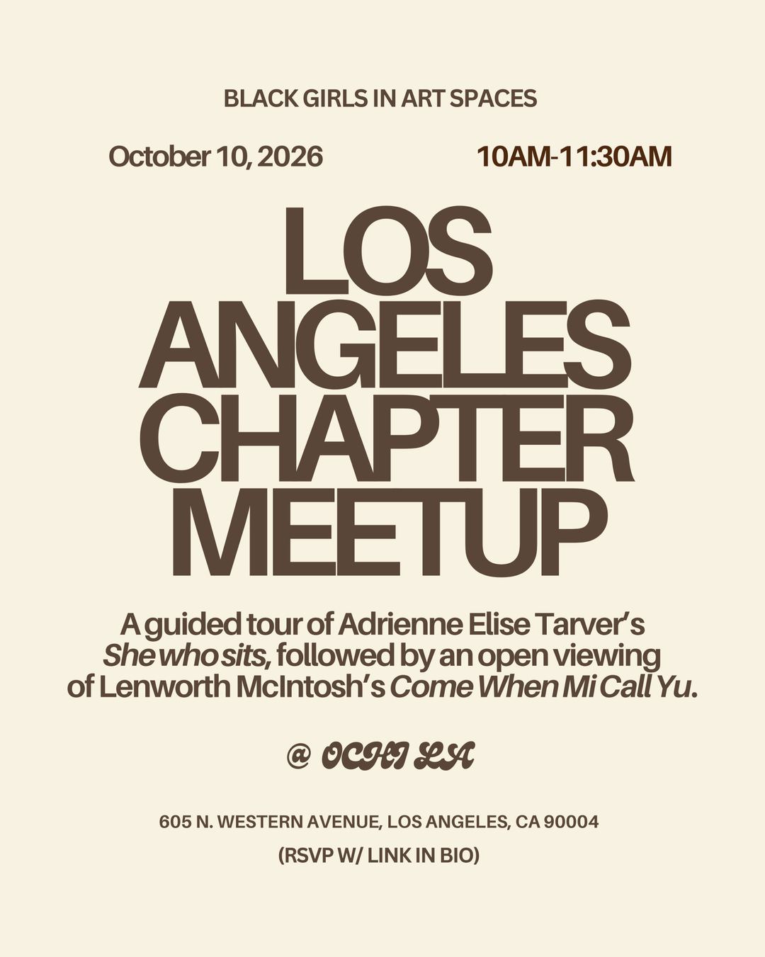 Black Girls in Art Spaces Los Angeles Chapter Meetup
