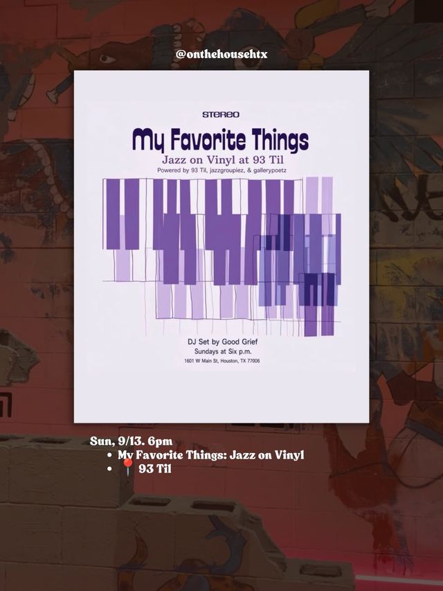 My Favorite Things: Jazz on Vinyl, Sun, Sep 13, 93 Til, Montrose