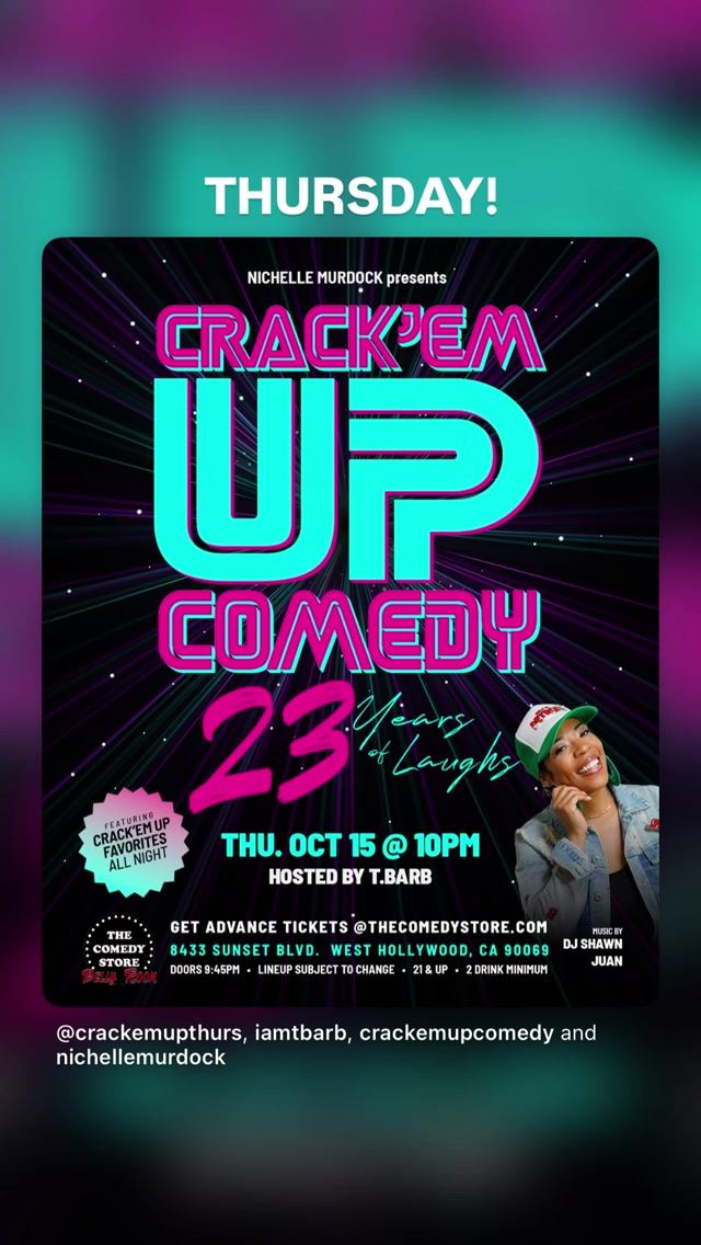 Crack'em Up Comedy, Thu, Oct 15, The Comedy Store, Sunset Strip