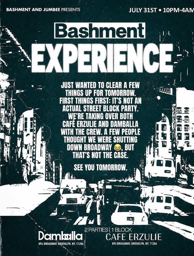 Bashment EXPERIENCE, Sat, Aug 1, Cafe Erzulie, Bushwick