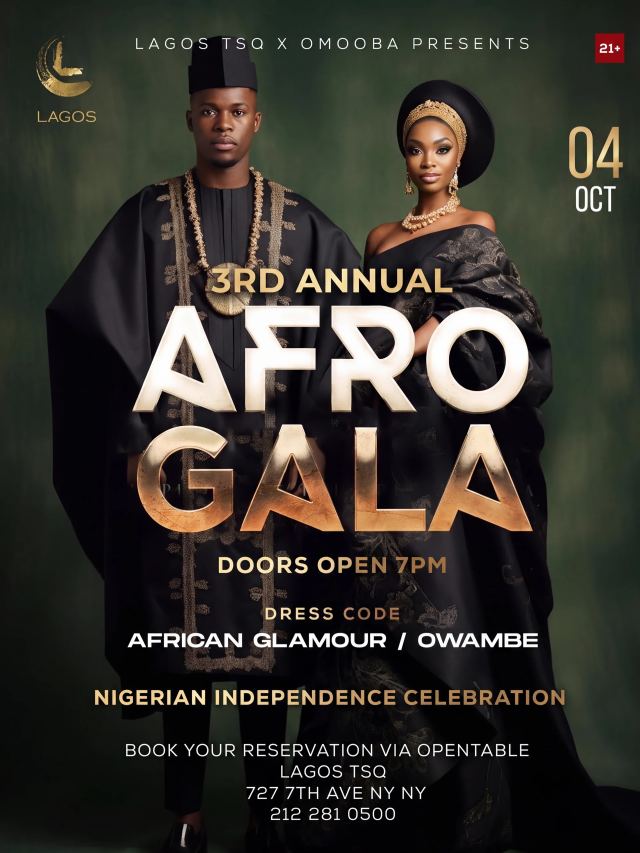 3rd Annual Afro Gala, Sun, Oct 4, Lagos TSQ, Midtown