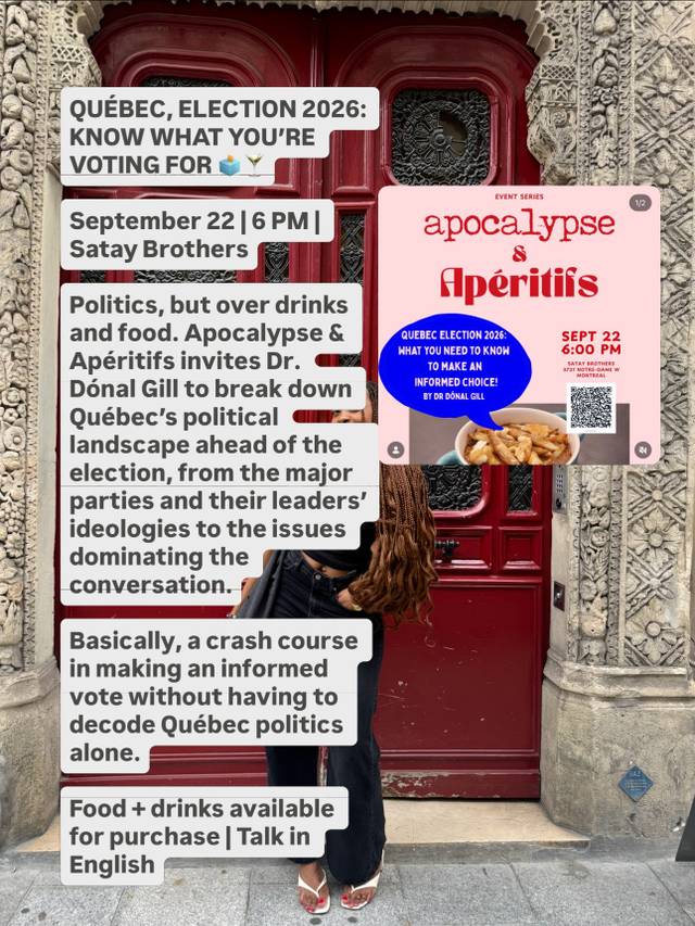 Québec, Election 2026: Know What You’re Voting For, Tue, Sep 22, Satay Brothers