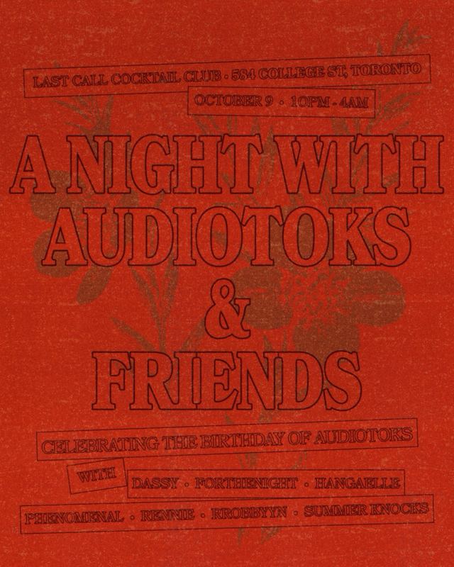A Night With Audiotoks & Friends, Fri, Oct 9, LAST CALL COCKTAIL CLUB