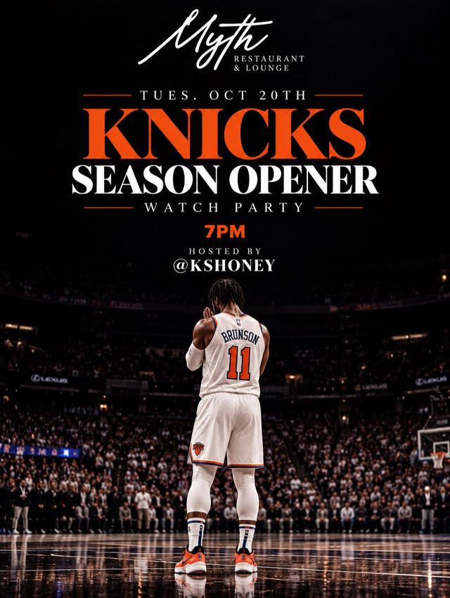 Knicks Season Opener Watch Party, Tue, Oct 20, Myth Restaurant & Lounge, Flatbush