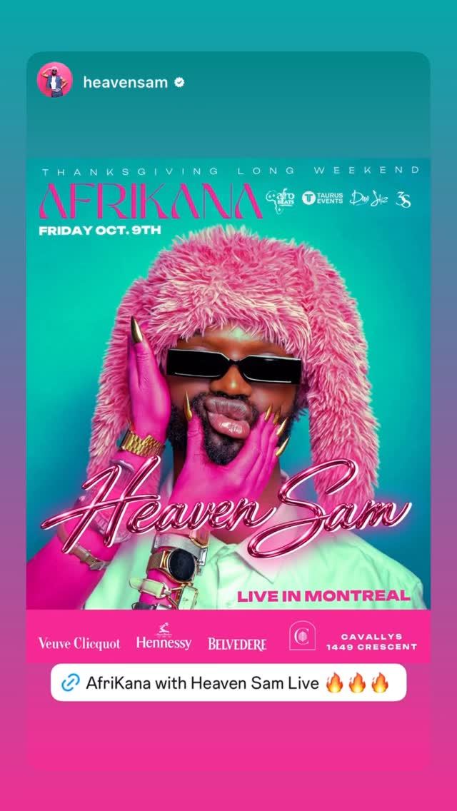 AFRIKANA - Heaven Sam Live in Montreal, Fri, Oct 9, Cavally's, Downtown Montreal