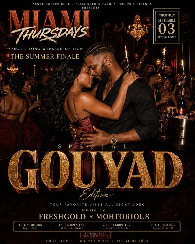 Miami Thursdays: Special Gouyad Edition, Thu, Sep 3, Essence Supper Club, Ville-Marie
