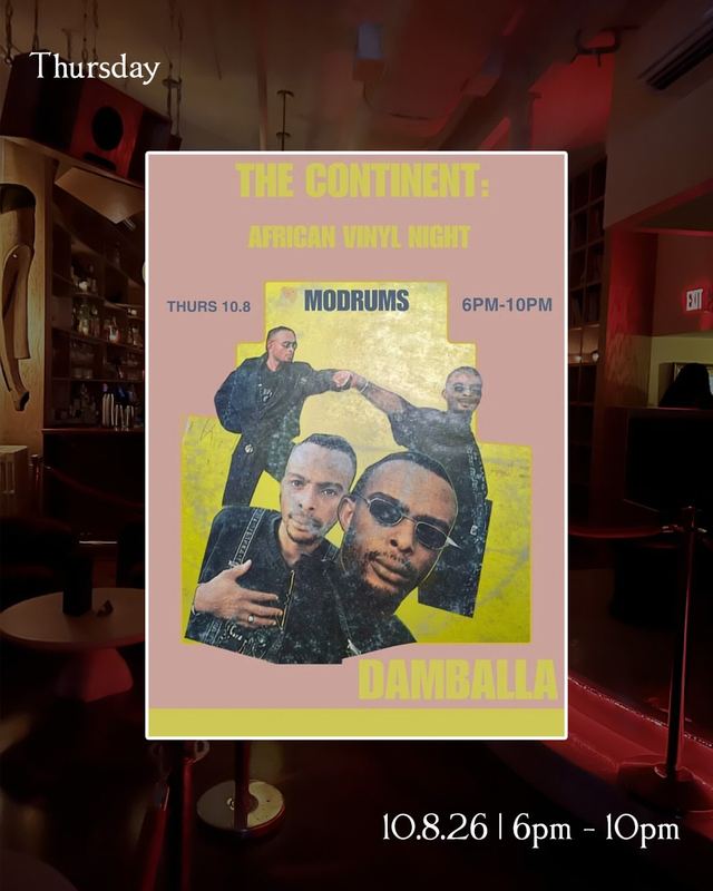 THE CONTINENT: AFRICAN VINYL NIGHT, Thu, Oct 8, Damballa, Bushwick