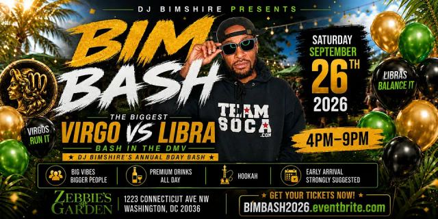BIMBASH 2026 Virgos vs Libras, Sat, Sep 26, Zebbie's Garden