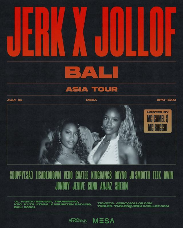 JERK X JOLLOF BALI, Fri, Jul 31 – Sat, Aug 1, MESA