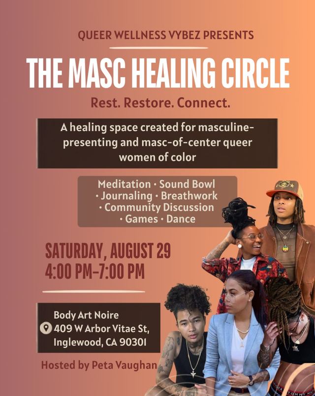 The Masc Healing Circle, Sat, Aug 29, Body Art Noire