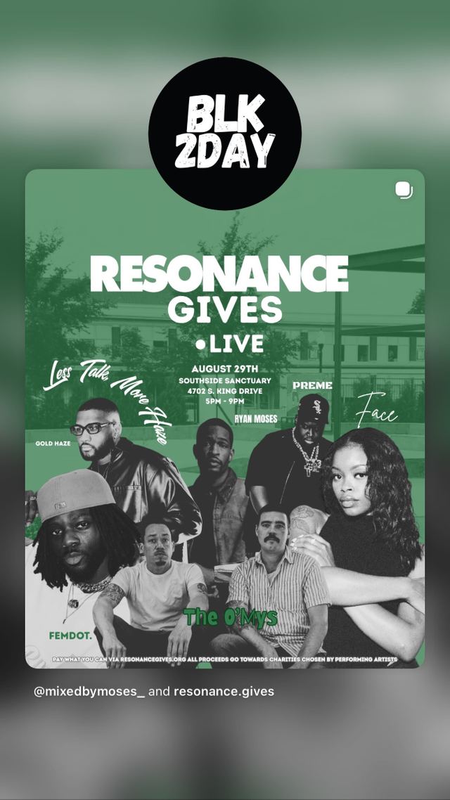RESONANCE GIVES • LIVE, Sat, Aug 29, Southside Sanctuary