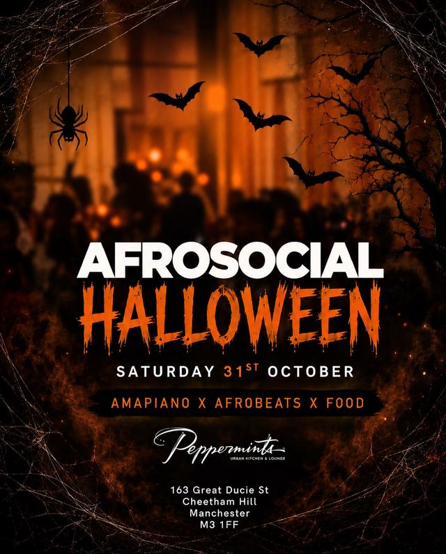 AFROSOCIAL HALLOWEEN, Sat, Oct 31, Peppermints, Cheetham Hill