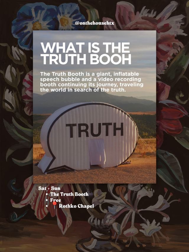 What is the Truth Booh, Sat, Oct 3 – Sun, Oct 4, Rothko Chapel