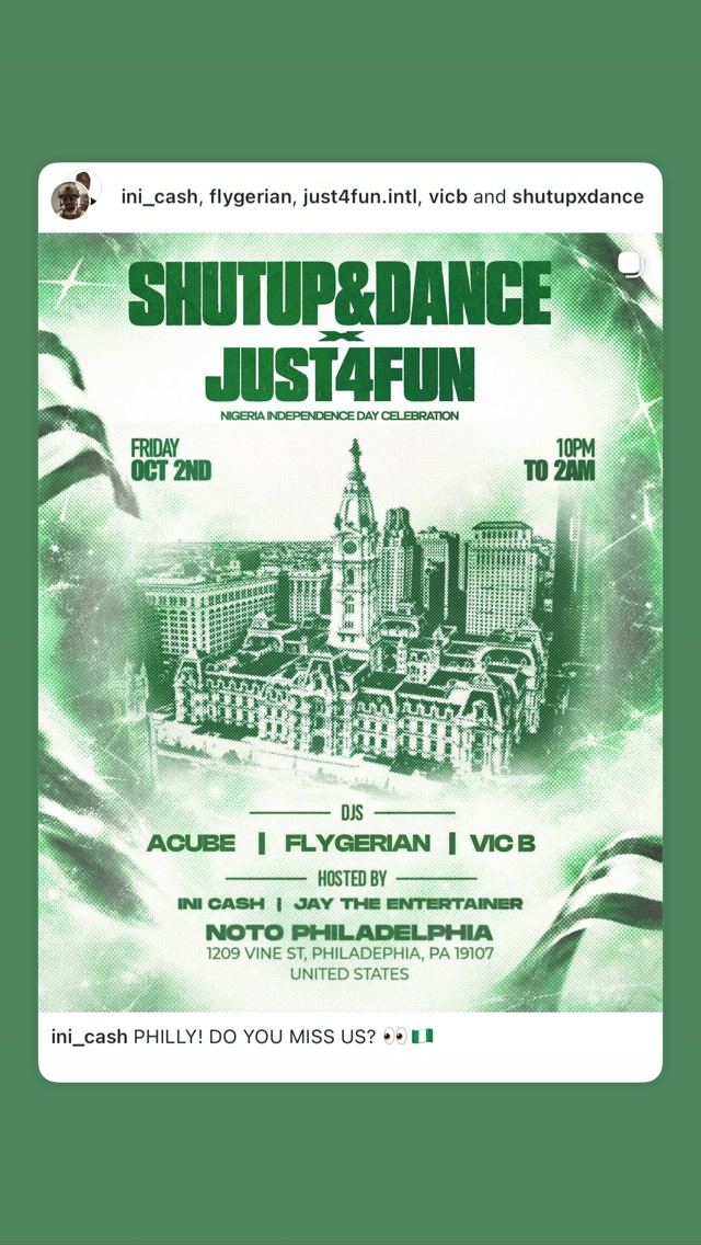 SHUTUP&DANCE JUST4FUN, Fri, Oct 2, NOTO PHILADELPHIA, Center City