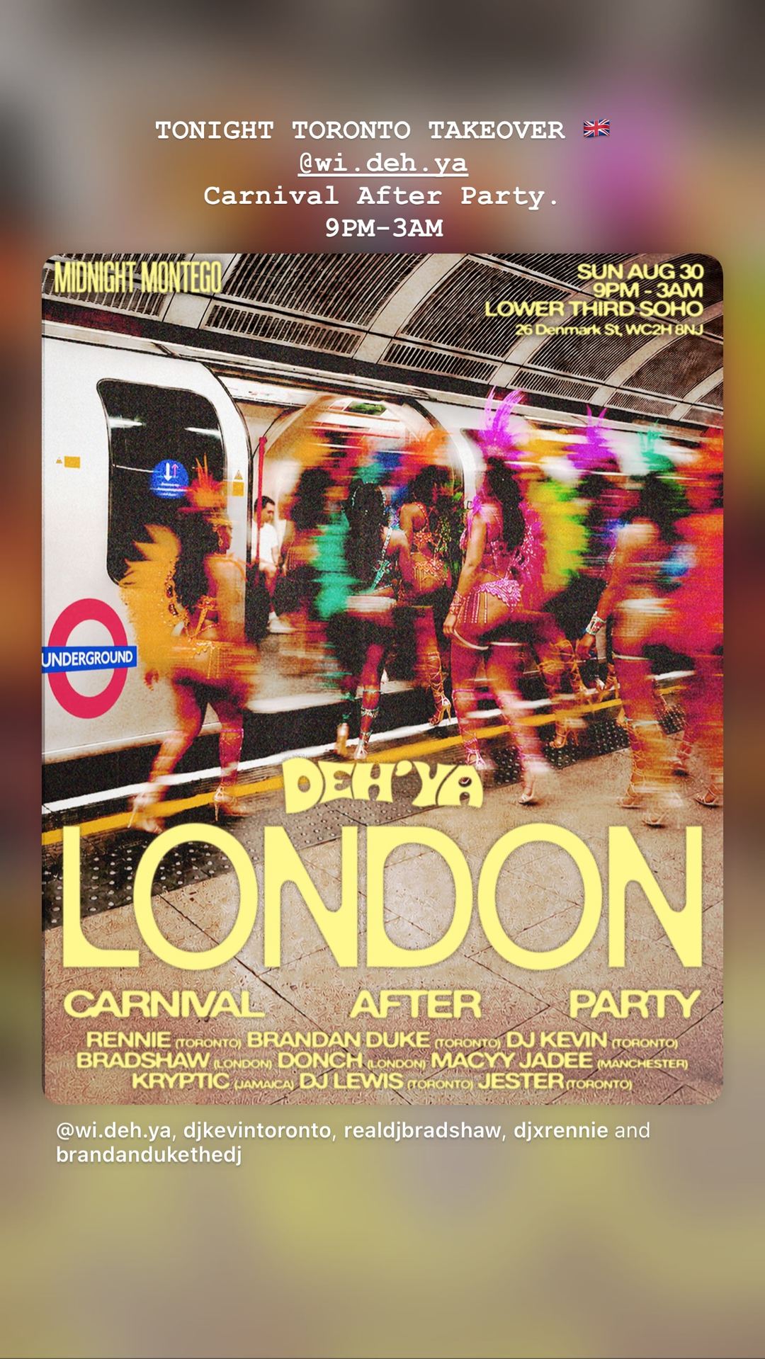DEH'YA LONDON CARNIVAL AFTER PARTY