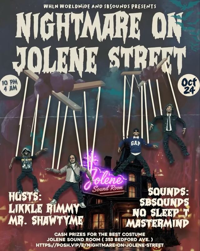 Nightmare on Jolene Street, Sat, Oct 24, Jolene Sound Room, Williamsburg