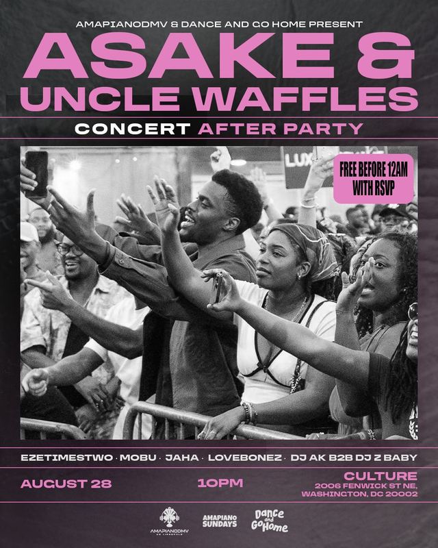 Asake & Uncle Waffles Official Afterparty, Fri, Aug 28, Culture DC, Ivy City