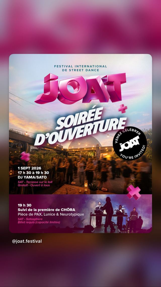 JOAT Soirée d'ouverture, Tue, Sep 1, SAT