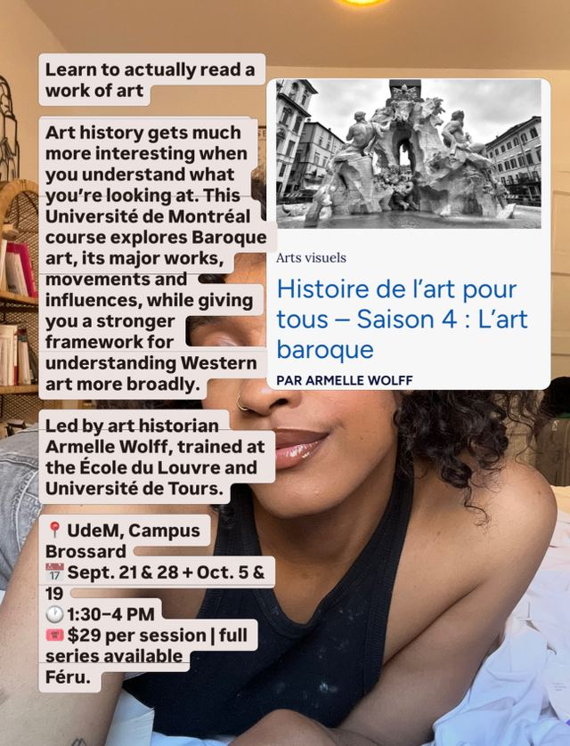 Histoire de l'art pour tous — Saison 4 : L'art baroque, Mon, Sep 21, UdeM, Campus Brossard