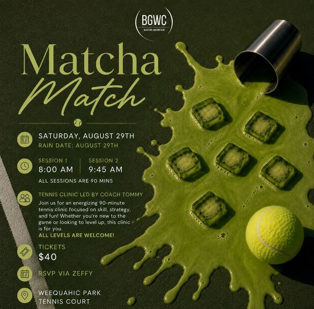 Matcha Match, Sat, Aug 29, Weequahic Park