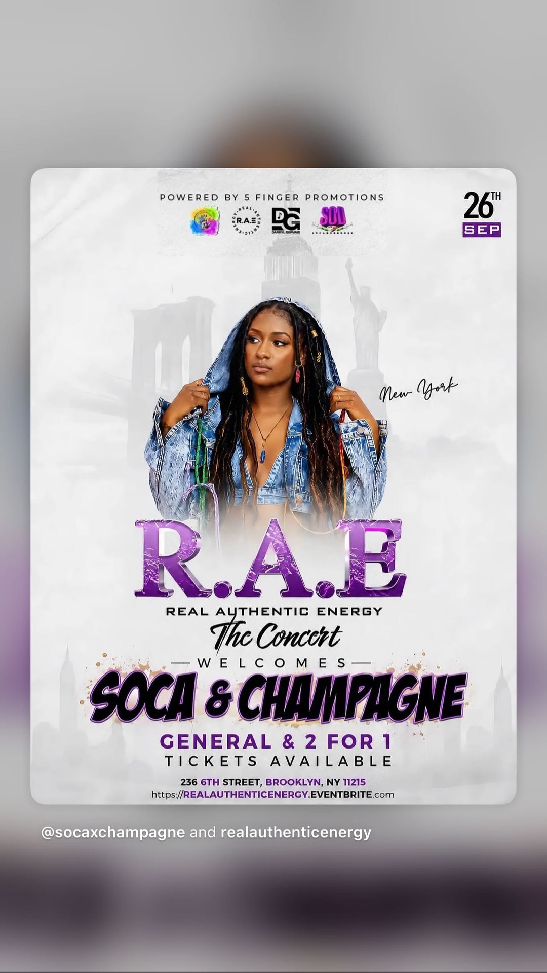 R.A.E The Concert Welcomes Soca & Champagne