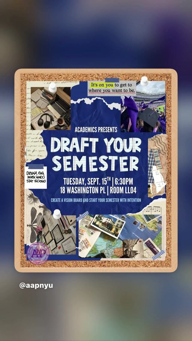 DRAFT YOUR SEMESTER, Tue, Sep 15, 18 Washington Pl | Room LL04, Greenwich Village