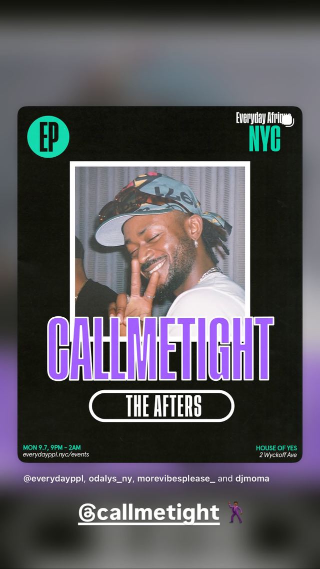 CALLMETIGHT THE AFTERS, Mon, Sep 7, House of Yes, Bushwick