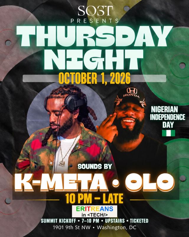 THURSDAY NIGHT: Nigerian Independence Day, Thu, Oct 1, Sost, Shaw