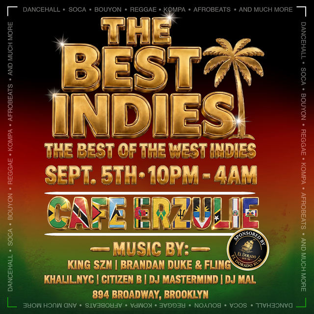 The Best Indies, Sat, Sep 5, Cafe Erzulie, Bushwick