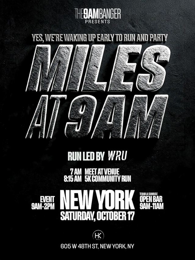 Miles at 9AM, Sat, Oct 17, Hk Hall, Hell's Kitchen