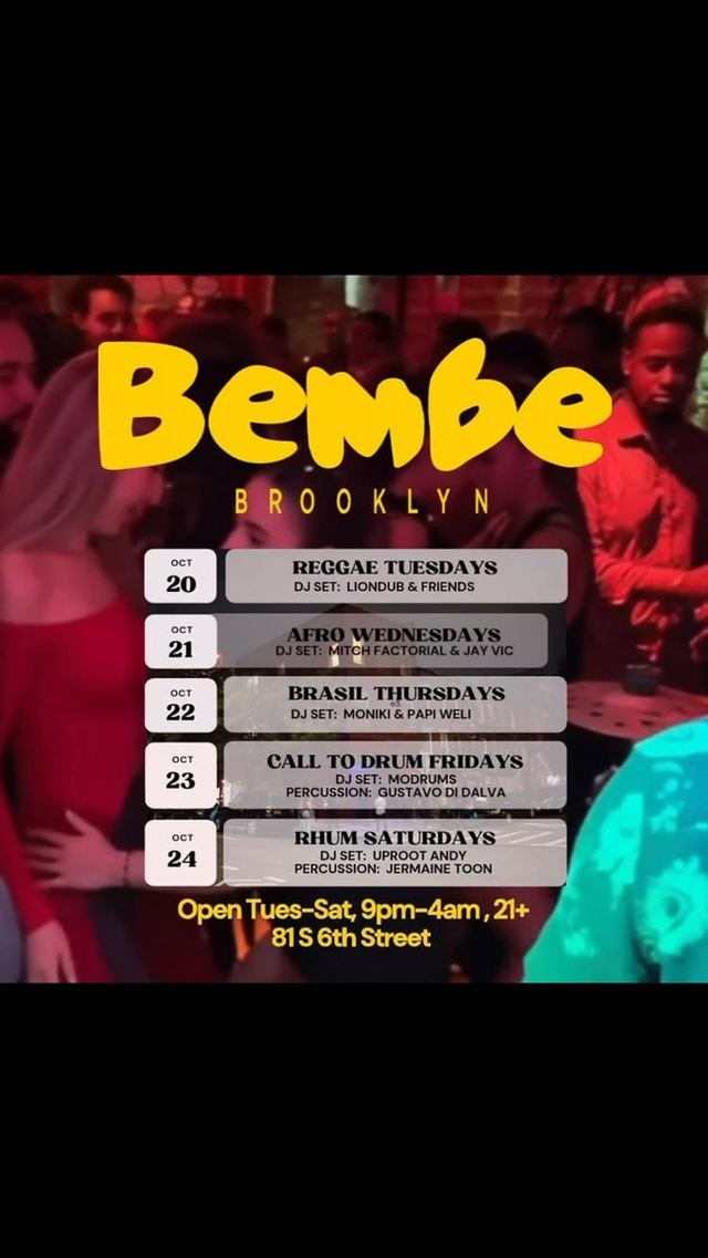 Reggae Tuesdays, Tue, Oct 20, Bembe, Williamsburg