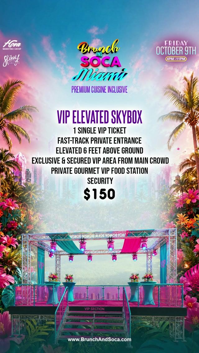 Brunch Soca Miami, Fri, Oct 9