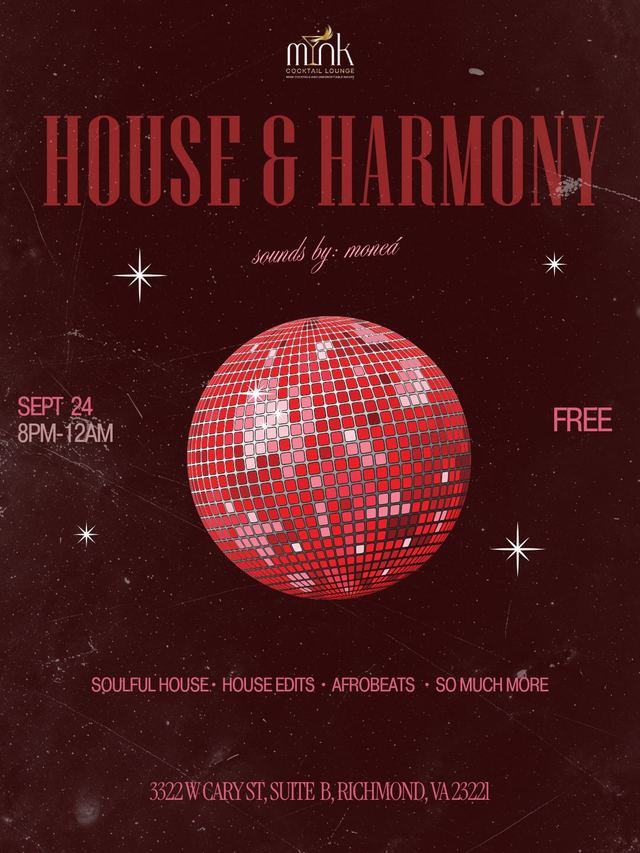 House & Harmony, Thu, Sep 24, Mink Cocktail Lounge