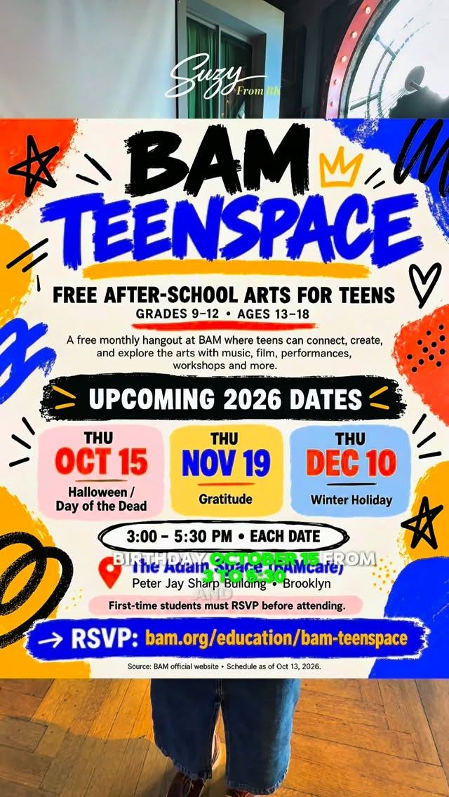 BAM TeenSpace: Halloween / Day of the Dead, Thu, Oct 15, The Adam Space (BAMcafe), Peter Jay Sharp Building, Brooklyn