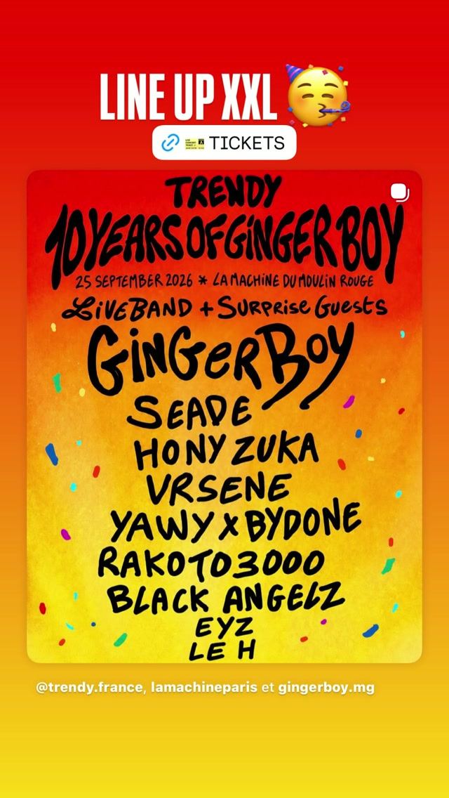 10 Years of Ginger Boy, Fri, Sep 25, La Machine du Moulin Rouge, Montmartre