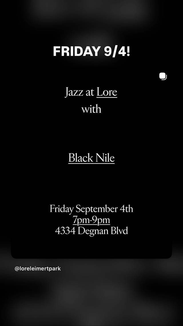 Jazz at Lore, Fri, Sep 4, Lore Leimert Park, Leimert Park
