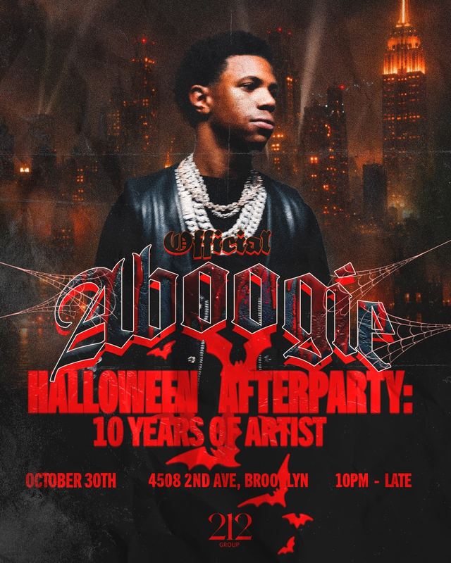 Official a Boogie Halloween Afterparty: 10 Years of Artist, Fri, Oct 30, Stage B, Brooklyn