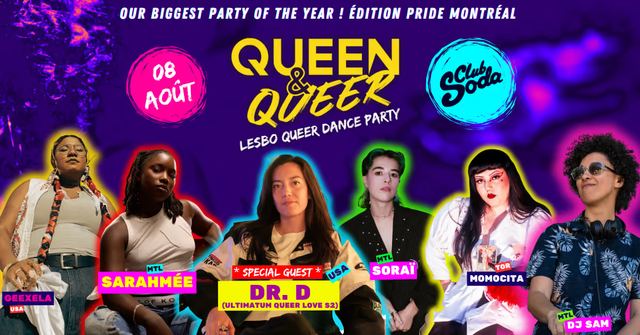 QUEEN & QUEER PRIDE EDITION 2026 - CLUB SODA, Sat, Aug 8, Club soda