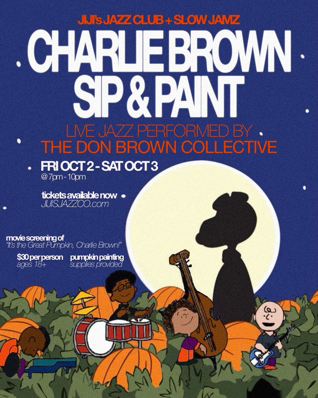 JIJI's x Slow Jamz: Charlie Brown Sip&Paint