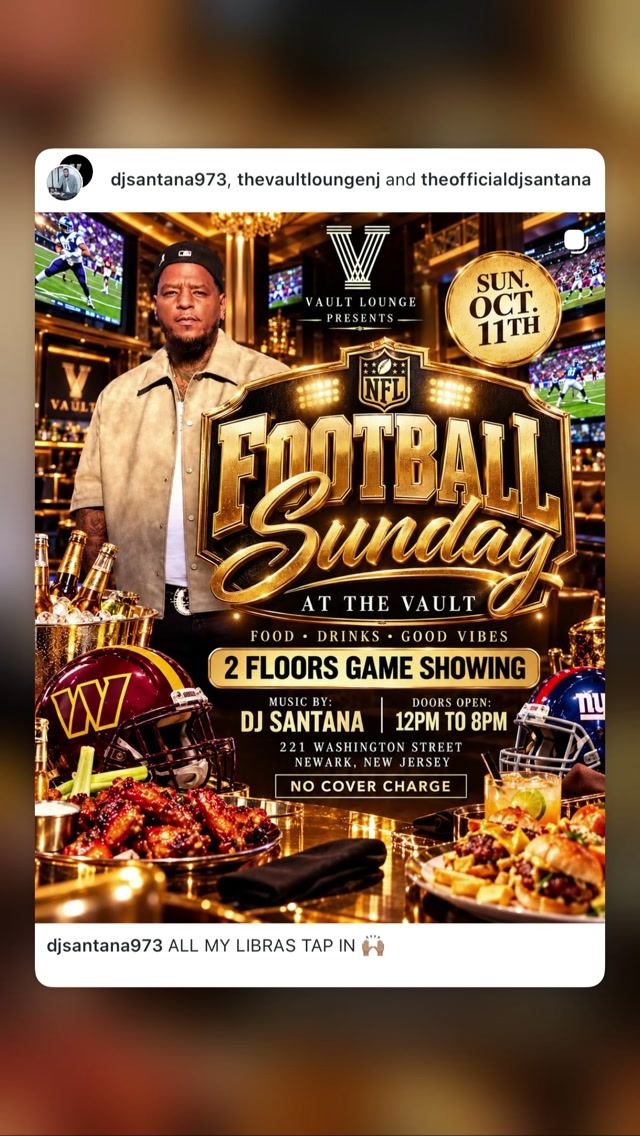 Football Sunday, Sun, Oct 11, Vault Lounge