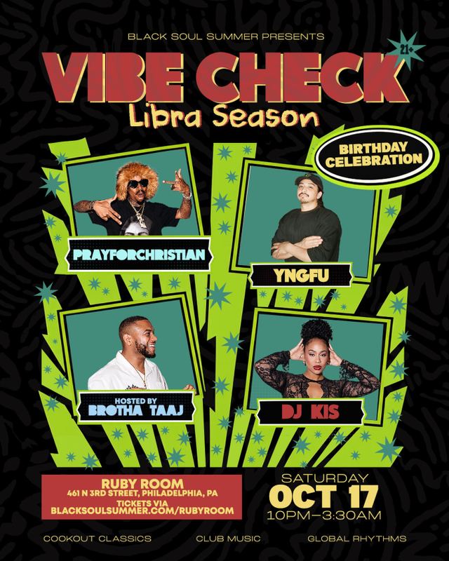 Vibe Check Libra Season, Sat, Oct 17, THE WINSTON, Old City