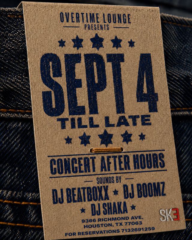 Asake After Party, Fri, Sep 4, Overtime Lounge, Mid West