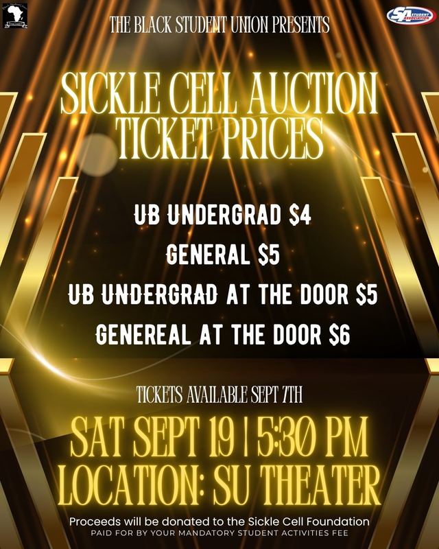Sickle Cell Auction, Sat, Sep 19, SU Theater