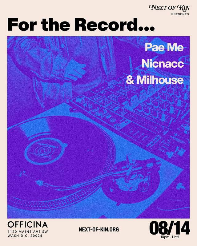 For the Record..., Fri, Aug 14, Officina, The Wharf